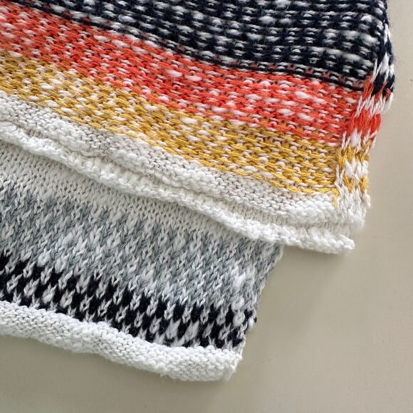 HEM & THREAD | Striped Cotton Knit Sweater NEW Womens Large Lightweight Pullover - Picture 8 of 12